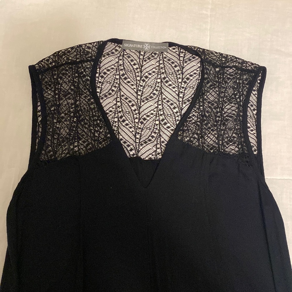 black lace flowy tank top